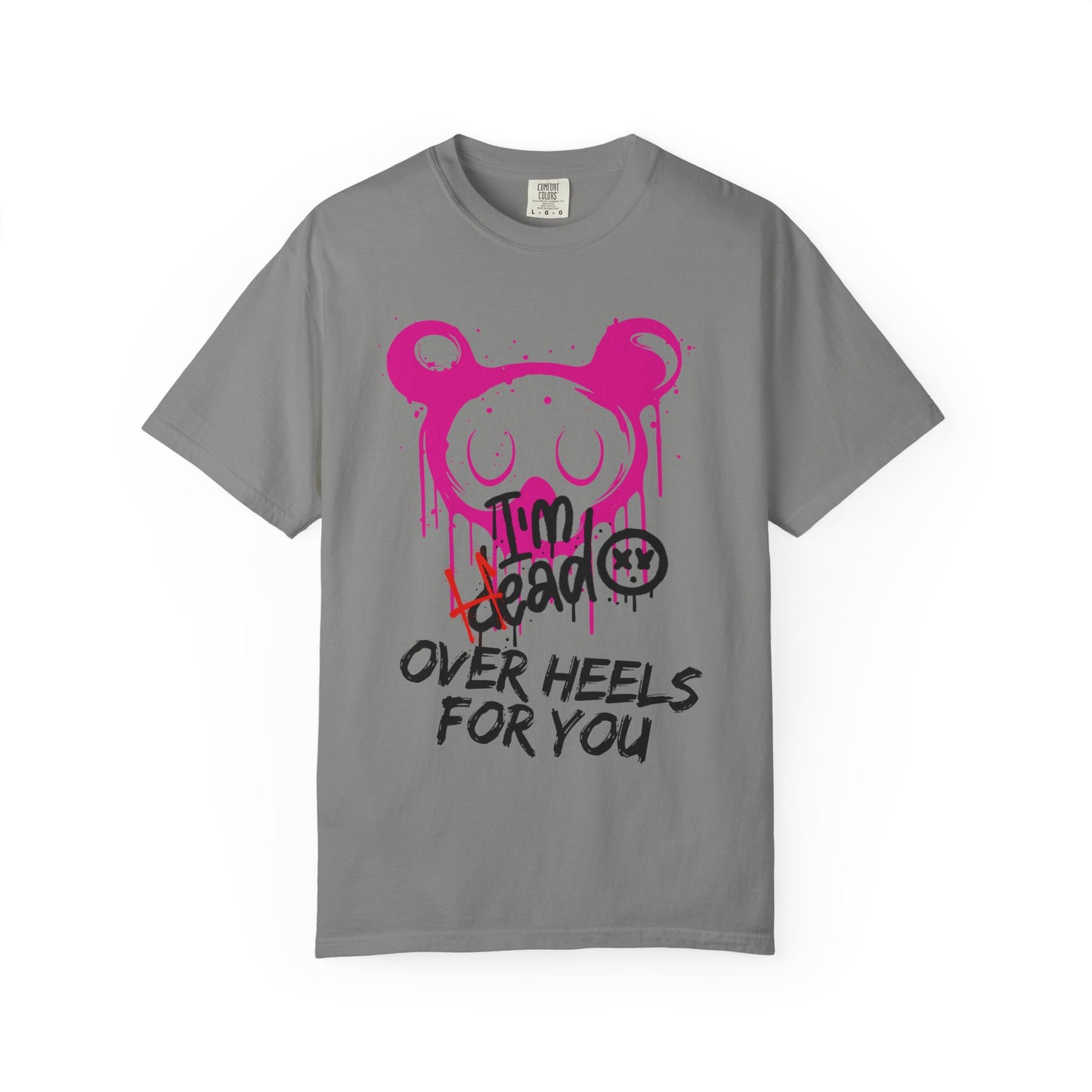 Head Over Heels T-Shirt with Cute Design, Perfect Gift for Friends, Casual Wear, Valentine's Day, Year-Round Fashion