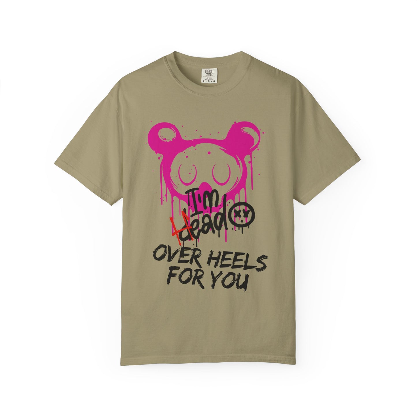 Head Over Heels T-Shirt with Cute Design, Perfect Gift for Friends, Casual Wear, Valentine's Day, Year-Round Fashion