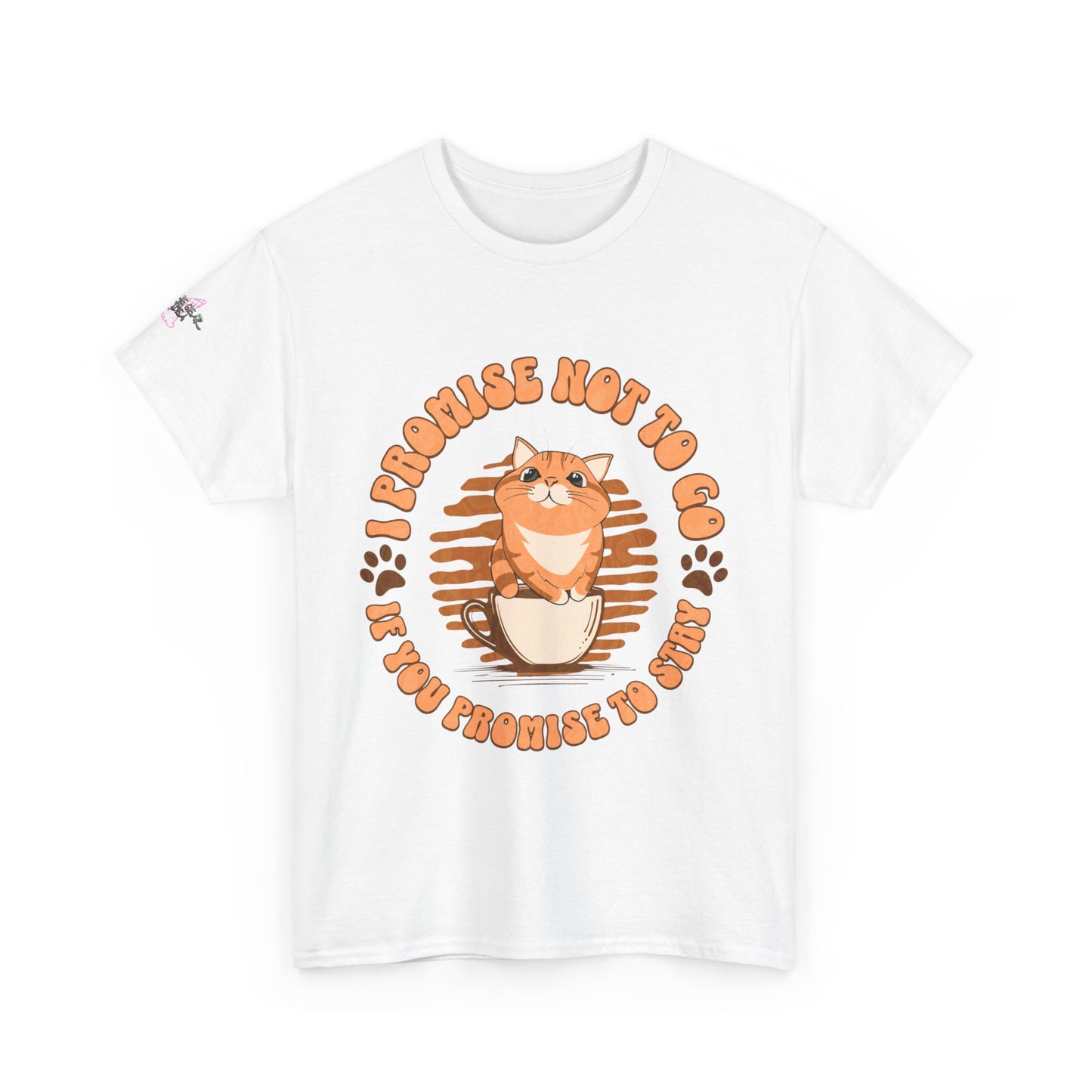 Promise Not to Go Cat Tee, Unisex Cotton T-Shirt, Gift for Cat Lovers, Cute Pet Shirt, Animal Lover Apparel