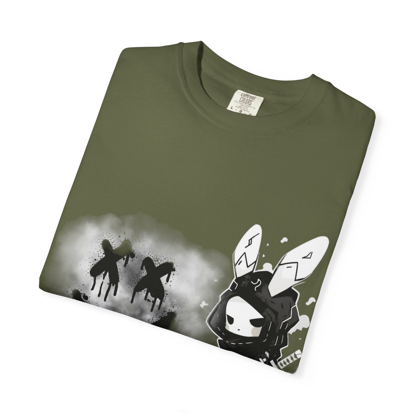 Artistic Graphic Tee featuring Unique Bunny Design, Unisex T-Shirt, Casual Wear, Streetwear, Gift for Anime Lovers, Alternative Fashion