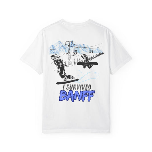 Banff Ski Adventure T-Shirt - Unisex Garment-Dyed Tee, Snowboarder Gift, Winter Sports Apparel, Ski Trip Souvenir, Funny Travel Shirt