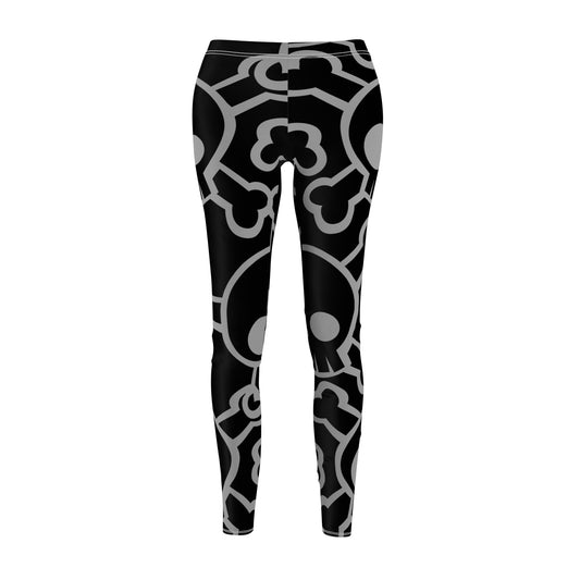 Gothic Skull Print Leggings | Trendy Casual Wear, Halloween Outfit, Fitness Leggings, Unique Gift for Her, Comfortable Stretch Pants