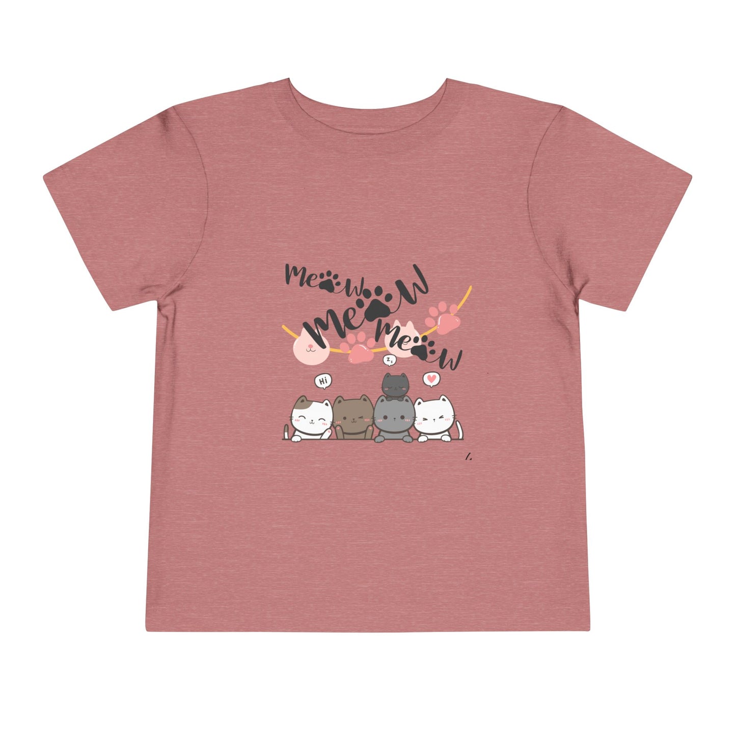 Cute Cat mum I'm here Toddler Tee, Kids Cat T-Shirt, Meow Short Sleeve Top, Adorable Animal Shirt, Fun Playwear for Toddlers