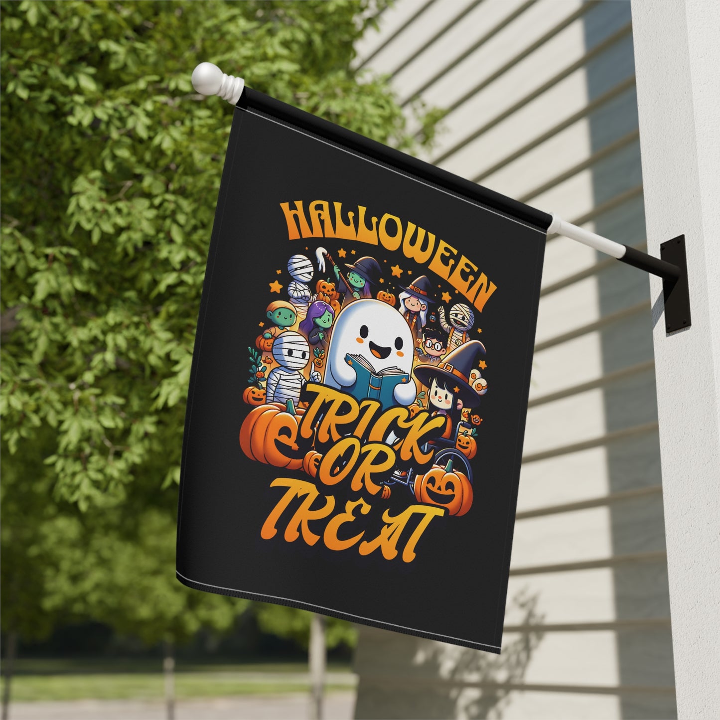 Halloween Garden Banner, Trick or Treat Flag, Autumn Decor, Seasonal Outdoor Decoration, Lawn Sign