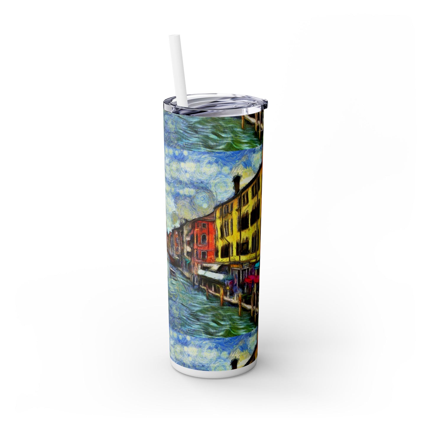 Van Gogh Skinny Tumbler, Art-Inspired Travel Mug, 20oz Drinkware for Home and Office, Perfect Gift for Art Lovers