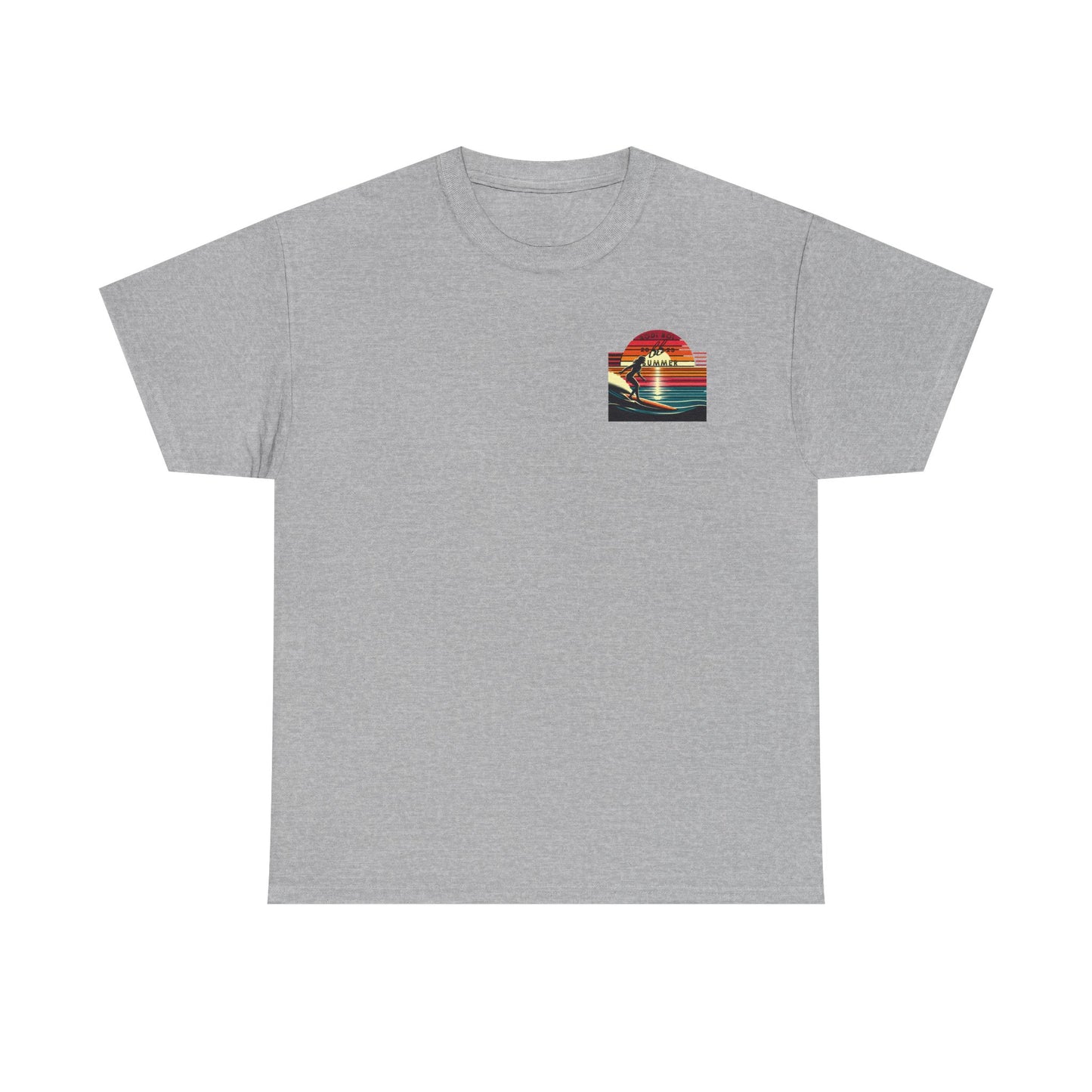 Surf Sunset Unisex Heavy Cotton Tee | Relaxed Summer Vibe, Perfect for Beach Days, Vacation, Gifts, Casual Wear, Fun Times