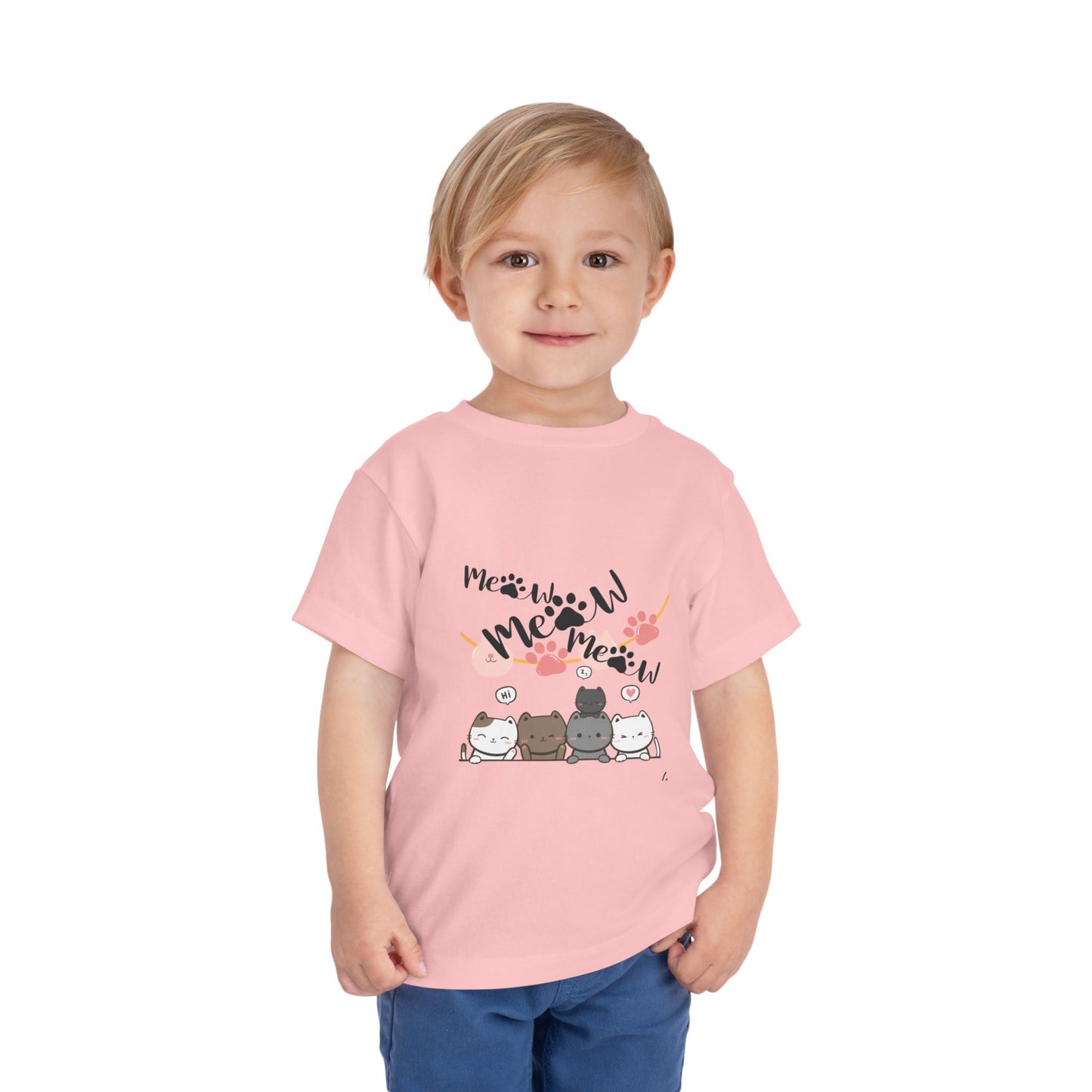 Cute Cat mum I'm here Toddler Tee, Kids Cat T-Shirt, Meow Short Sleeve Top, Adorable Animal Shirt, Fun Playwear for Toddlers