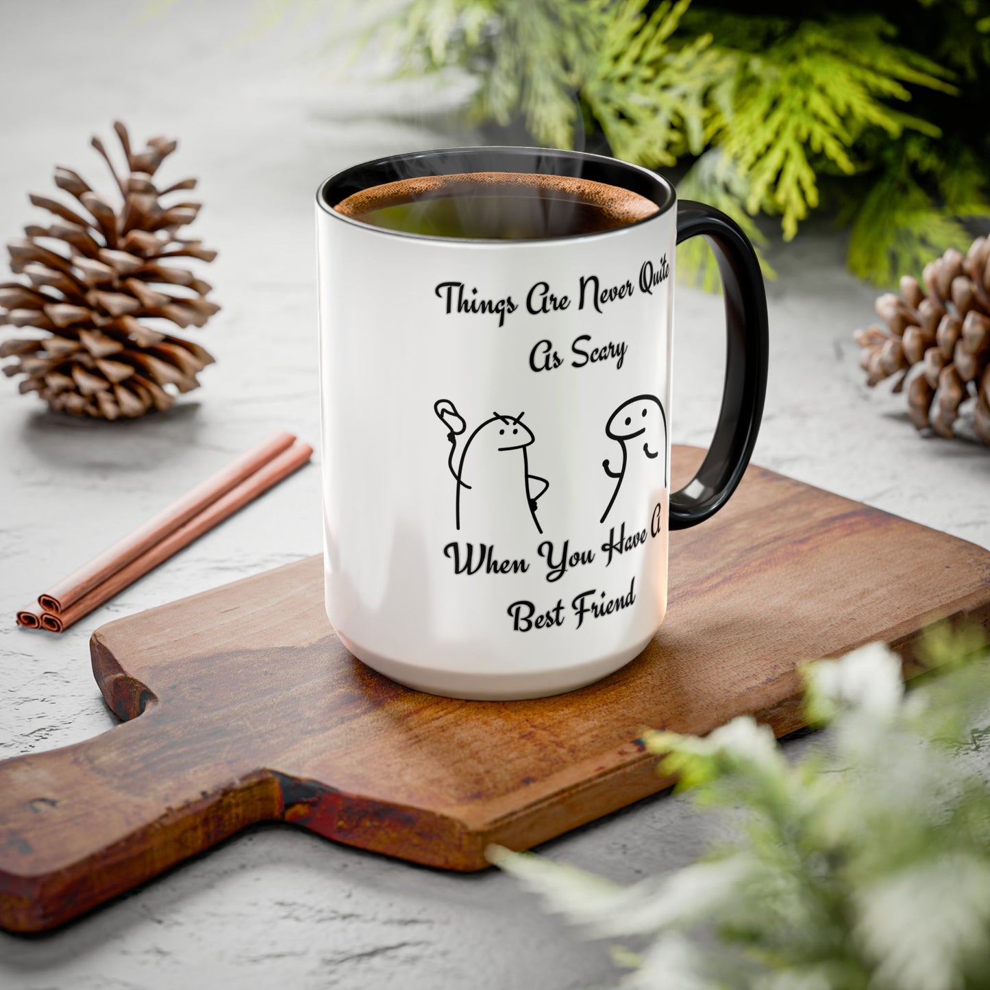 Best Friend Coffee Mug, Colorful Friendship Mug, Cute Gift for Friends, Inspirational Quote Mug, 11oz, 15oz