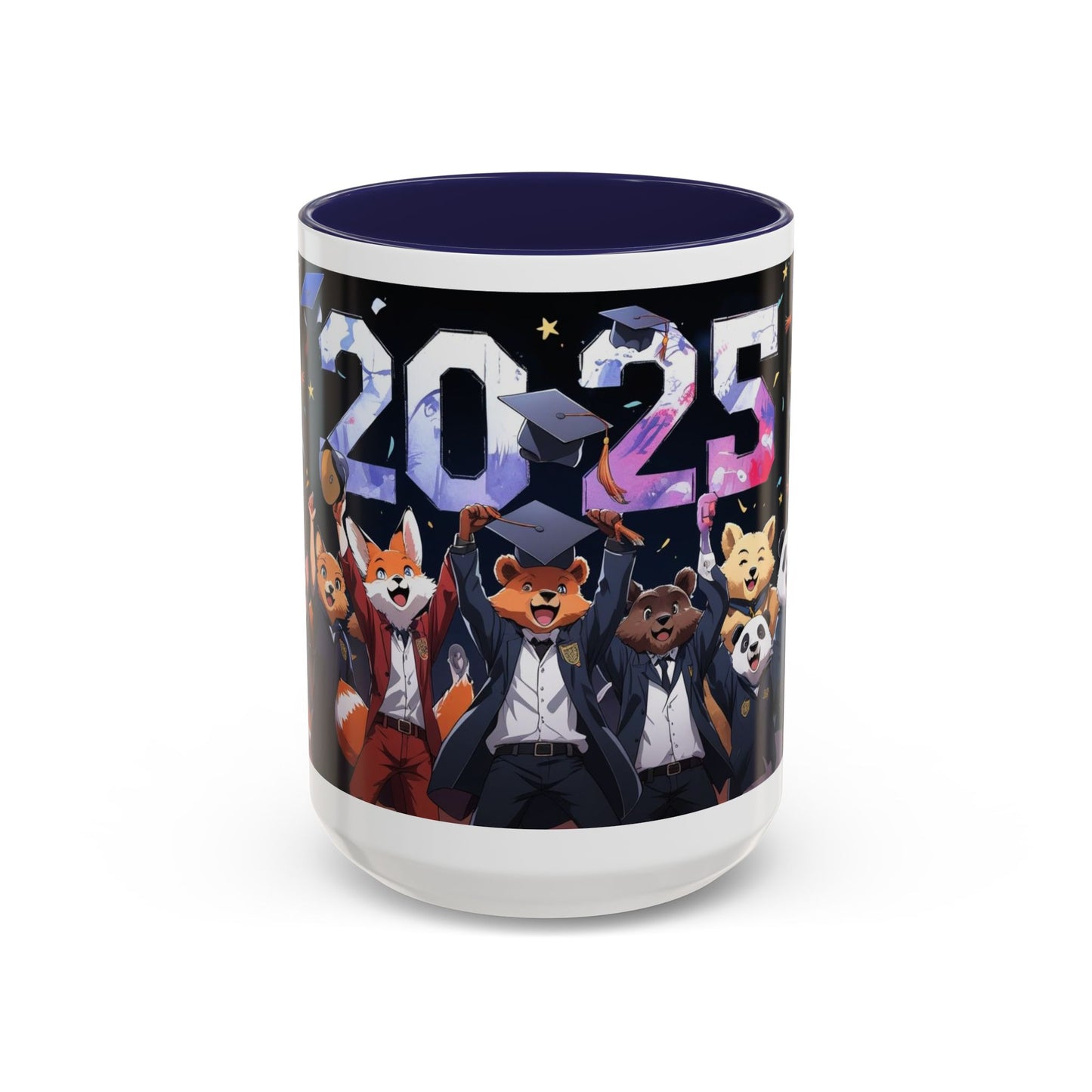 Anime Animals Graduation Celebration Coffee Mug, Funny Animal Graduation Mug, Custom Graduate Gift, Class of 2025 Mug, Unique Graduation Present