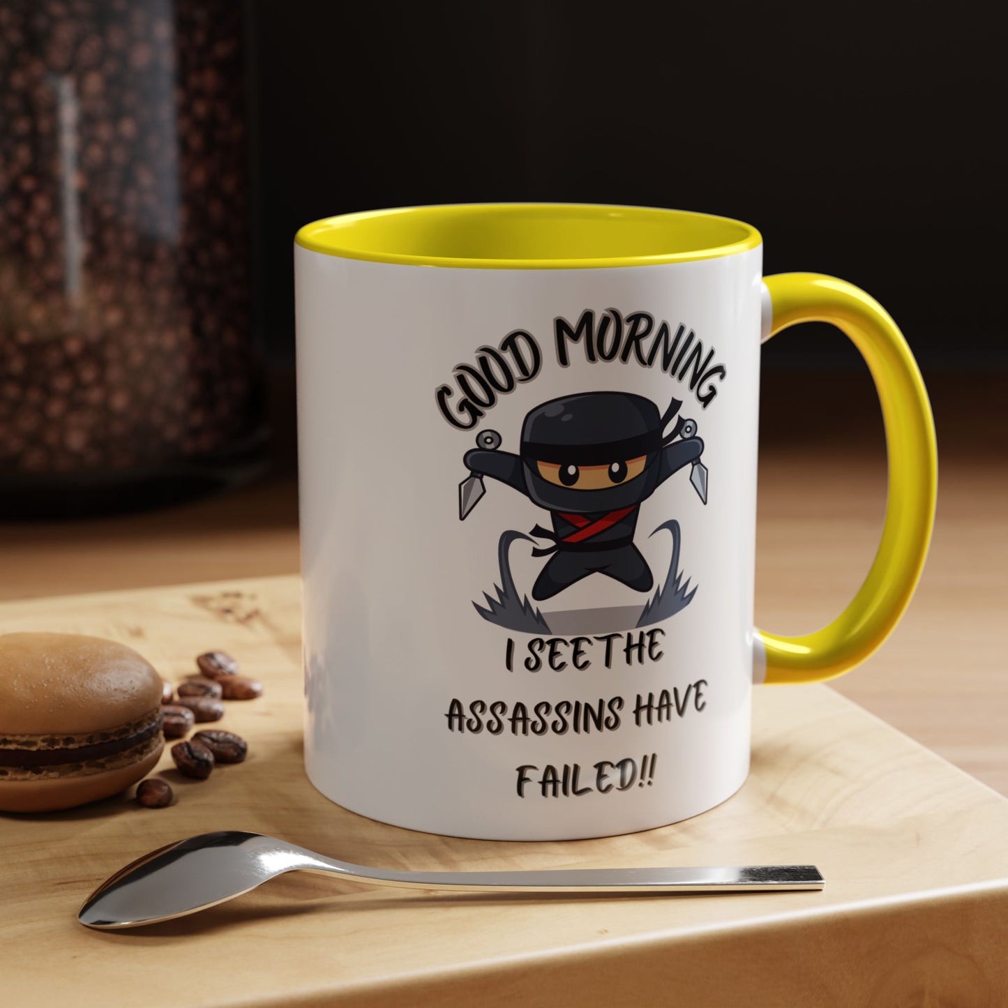 Good Morning Assassins have failed Coffee Mug | Fun Ceramic Mug | Gifts for Him/Her, Office Humor, Birthday Surprise, Ninja Lover