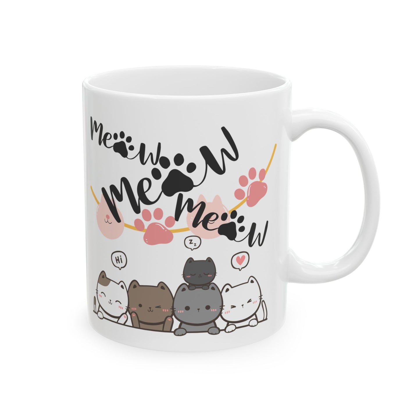 Cute Cat-Themed Ceramic Mug, Ideal for Cat Lovers, Gifts for Pet Owners, Perfect for Birthdays, Holidays, Coffee & Tea