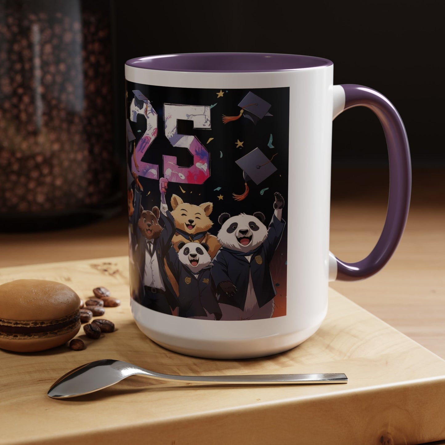 Anime Animals Graduation Celebration Coffee Mug, Funny Animal Graduation Mug, Custom Graduate Gift, Class of 2025 Mug, Unique Graduation Present