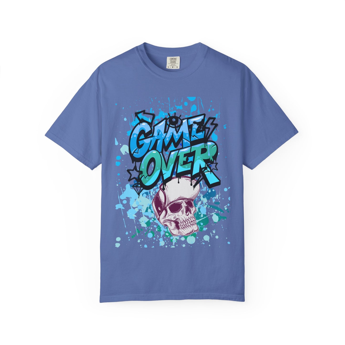Gamer Skull T-shirt, Unisex Graphic Tee, Game Over Apparel, Casual Wear, Gift for Gamers, Streetwear, Cool Graphic Shirt