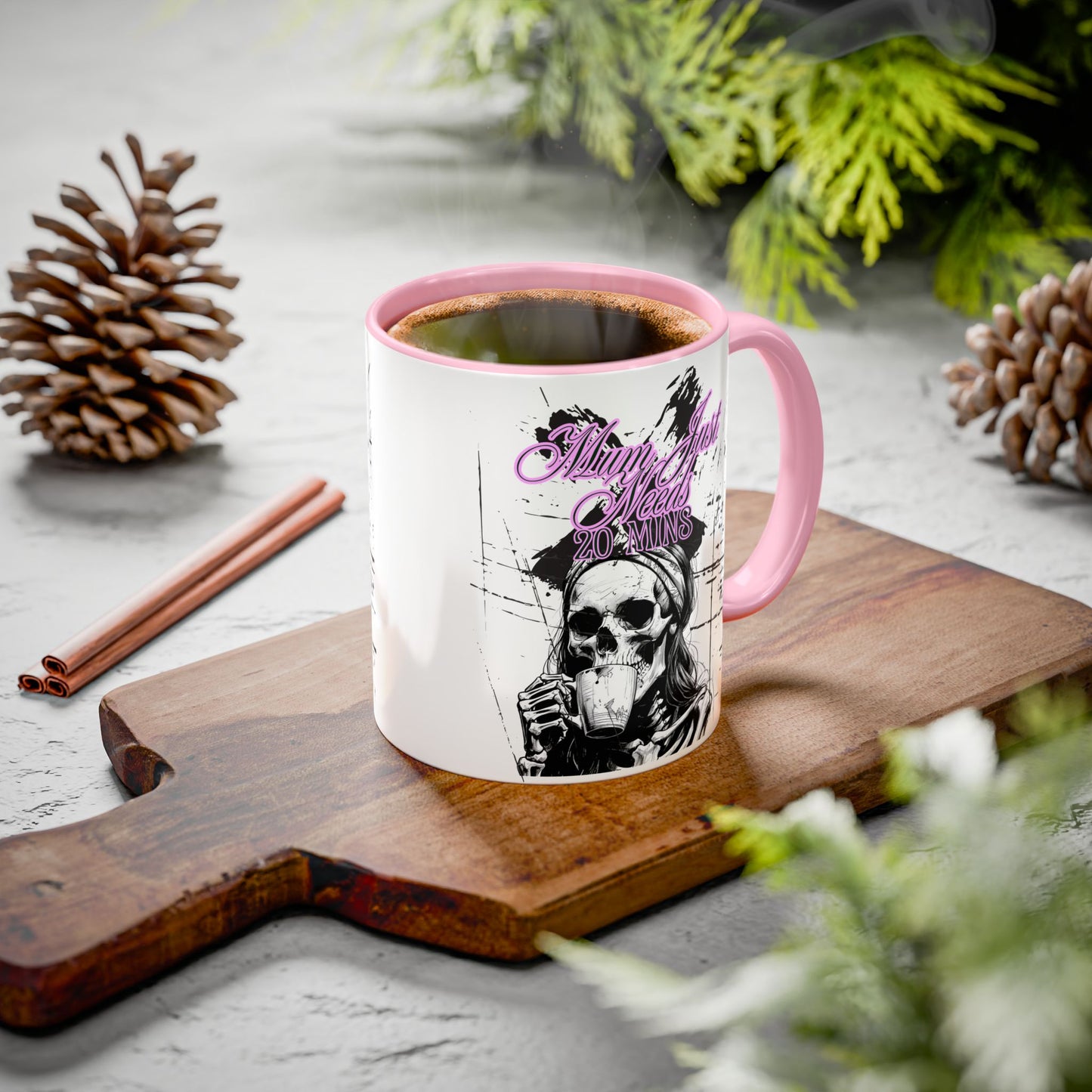 Mum Just Needs 20 min | Perfect for Coffee Lovers, Halloween Decor, Gift for Her, Unique Homeware, Fun Office Mug