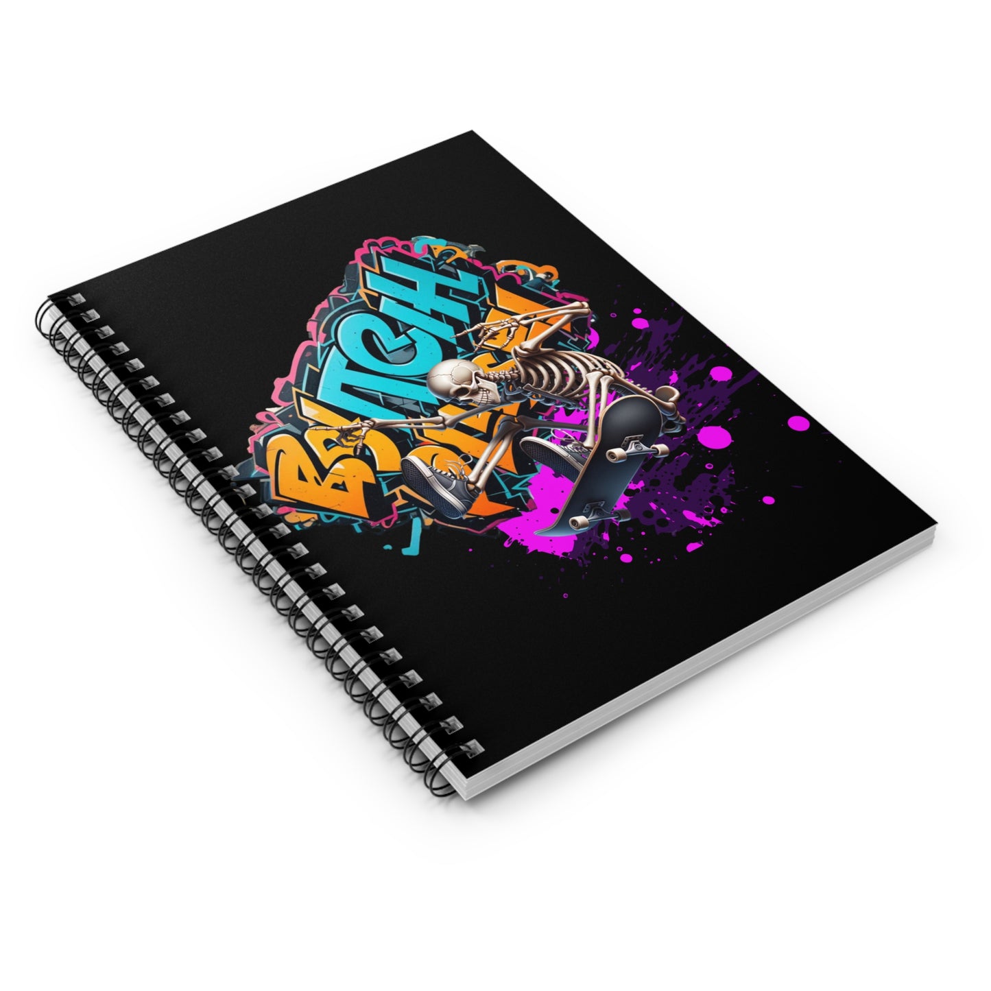 Skateboard Skull Spiral Notebook - Artistic Sketchbook for Creatives, Journaling, Note Taking, Gift for Skaters, College Supplies, [...]