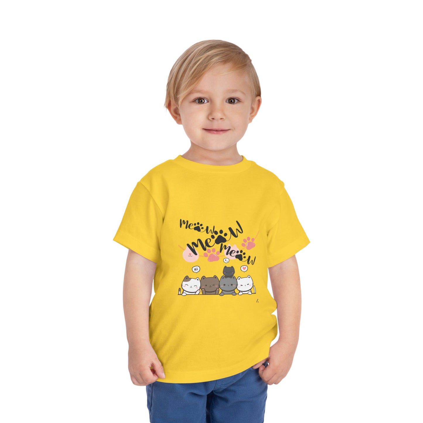 Cute Cat mum I'm here Toddler Tee, Kids Cat T-Shirt, Meow Short Sleeve Top, Adorable Animal Shirt, Fun Playwear for Toddlers