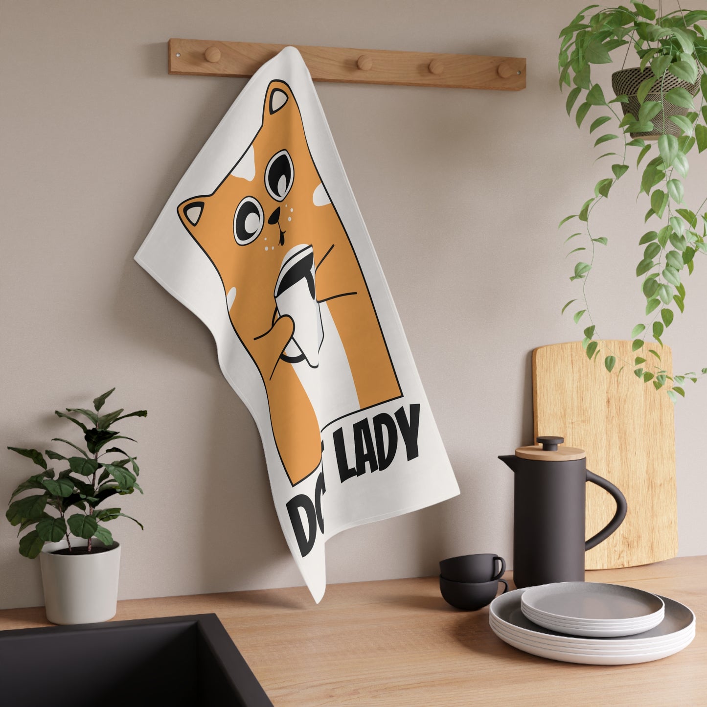 Cute Cat Tea Towels, Do It Lady Kitchen Decor, Gifts for Cat Lovers, Fun Home Accessories, Funny Kitchen Towels