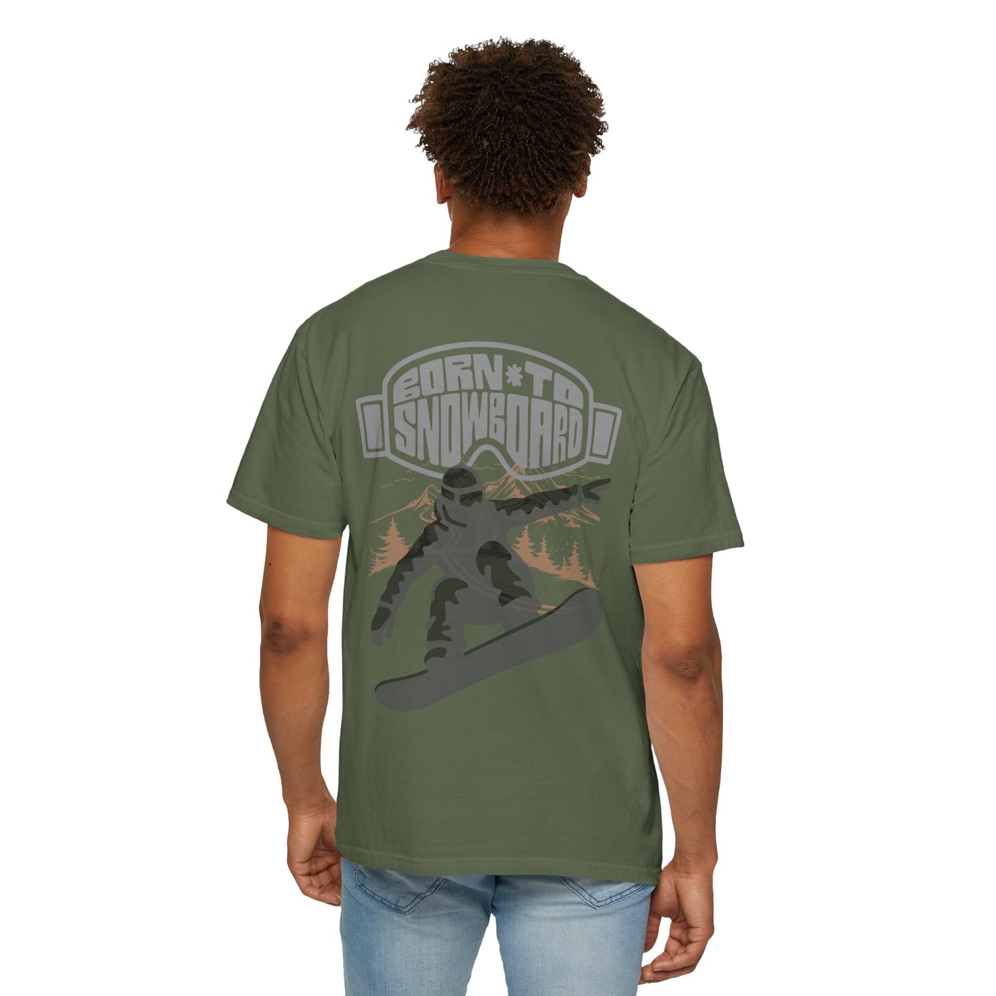 Born to Snowboard T-shirt, Unisex Garment-Dyed Tee, Snowboarding Apparel, Winter Sports Gifts, Adventure Clothing, Outdoor Lifestyle