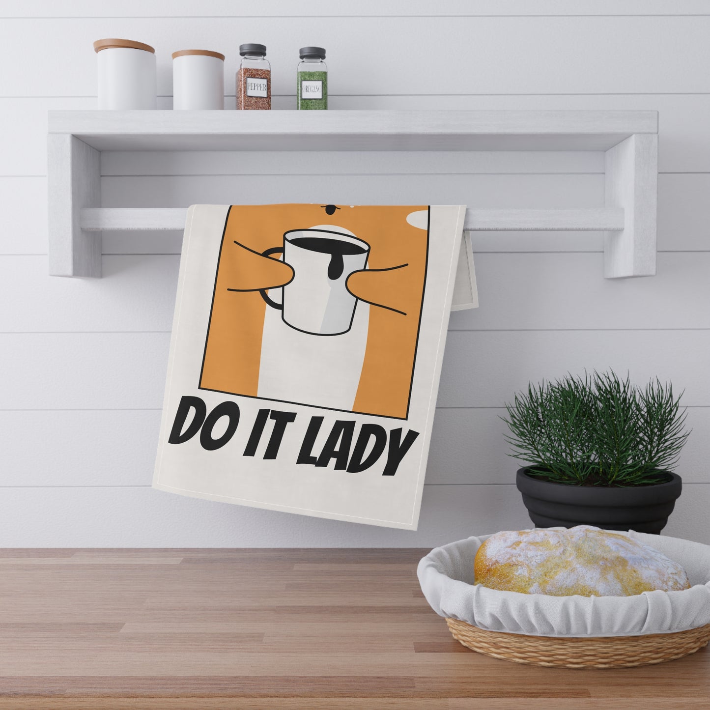 Cute Cat Tea Towels, Do It Lady Kitchen Decor, Gifts for Cat Lovers, Fun Home Accessories, Funny Kitchen Towels