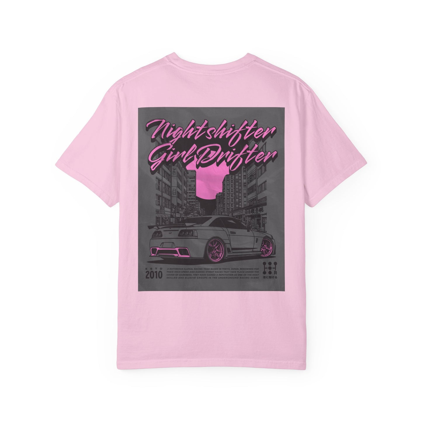 Nightshifter Girl Drifter T-shirt | Unisex Retro Car Tee | Perfect for Car Lovers, Night-Outs, Birthdays, and Gifts