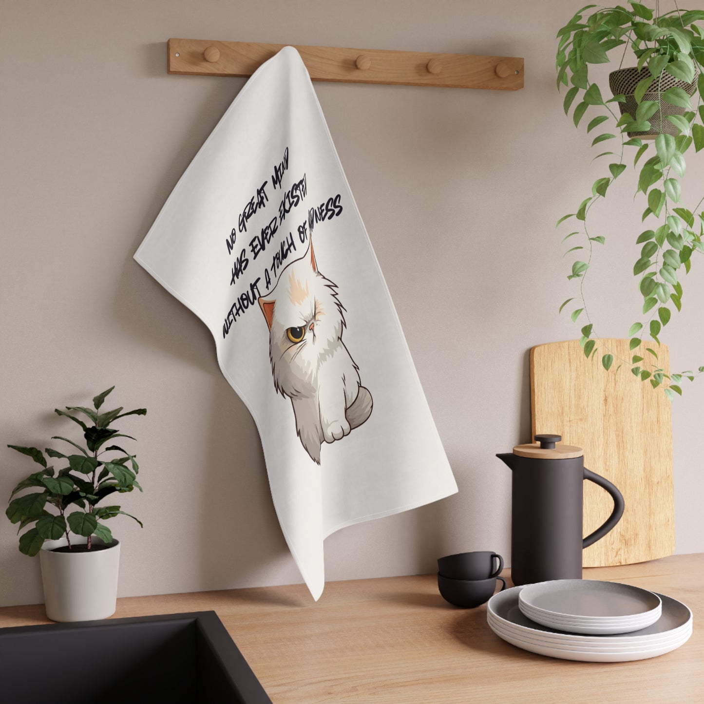 Whimsical Cat Quote Tea Towels, Kitchen Decor, Gift for Cat Lovers, Unique Home Accessories, Funny Gift for Pet Owners