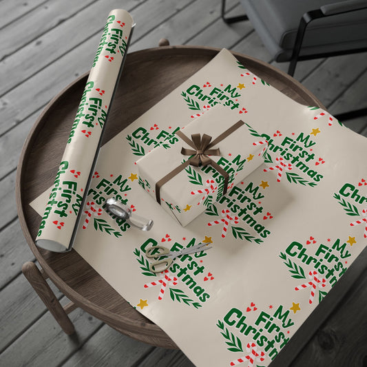 First xmas, Holiday Gift Wrap, Christmas Packaging, Eco-Friendly Wrap, Seasonal Decor, Unique Gift Presentation