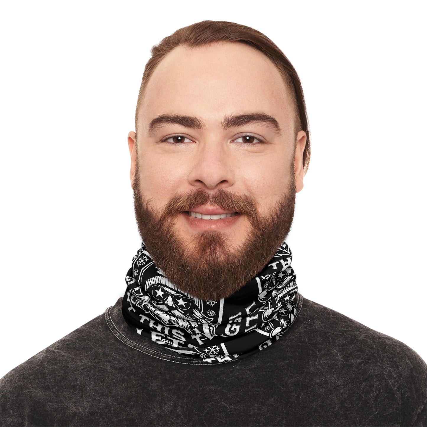 Winter Gaiter Scarf with Fun Design, Festival Neck Warmer, Holiday Gift, Outdoor Accessories, Cozy Winter Wear