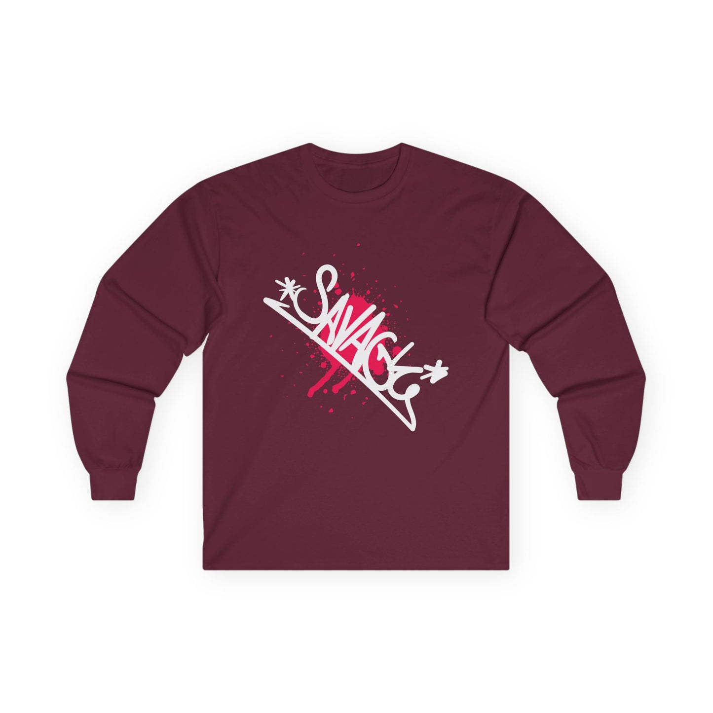 Graffiti Style Unisex Long Sleeve Tee, Trendy Graphic Shirt for Streetwear, Gift for Artists, Stylish Casual Wear, Unique Fashion Top