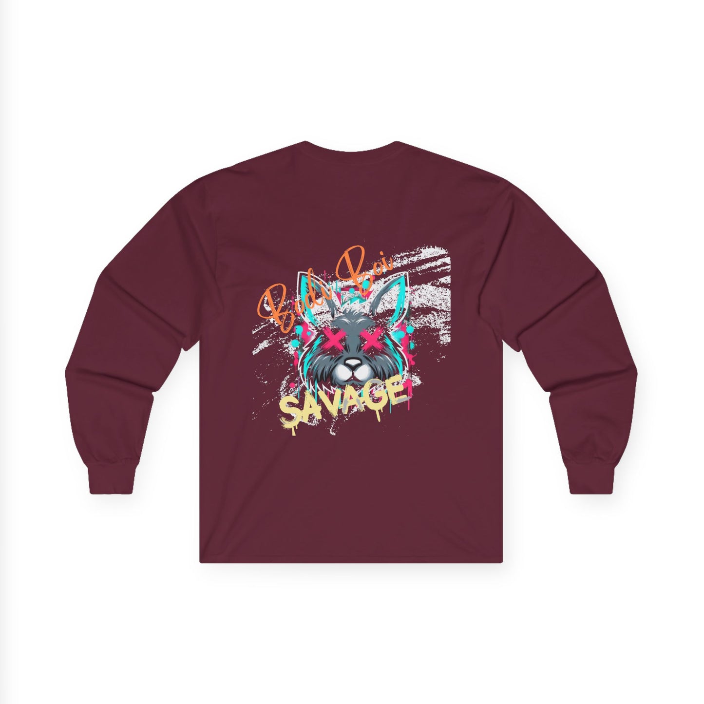Graffiti Style Unisex Long Sleeve Tee, Trendy Graphic Shirt for Streetwear, Gift for Artists, Stylish Casual Wear, Unique Fashion Top