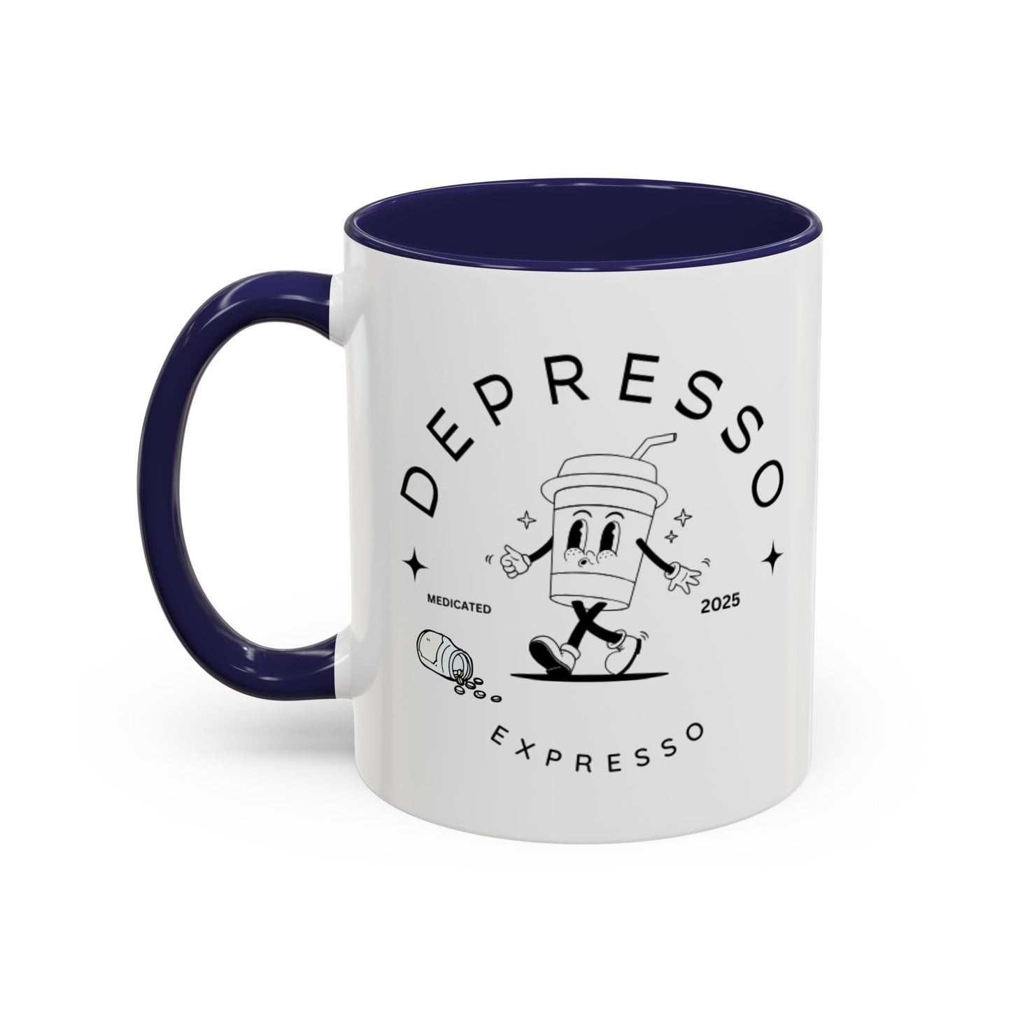 Coffee Mug, Funny Espresso Mug, Gift for Coffee Lovers, Depresso Expresso Humor Cup, Kitchen Decor, Barista Gift, Quirky Beverage Cup,