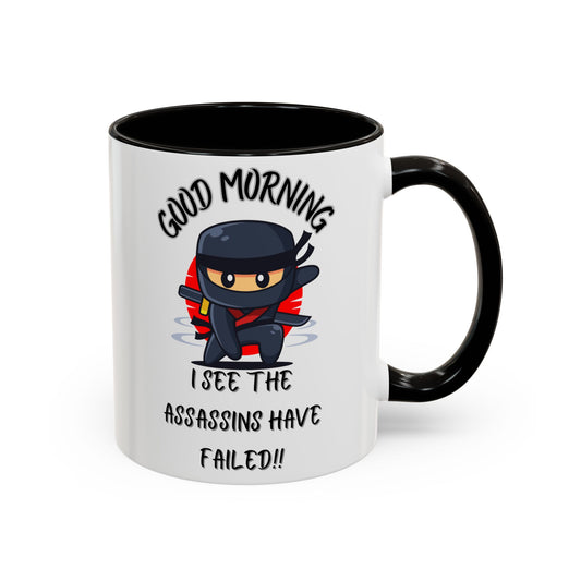 Colourful Assassins have failed Coffee Mug, 11oz/15oz, Funny Gift for Him/Her, Office Humor, Birthday Present, Unique Ceramic Mugs