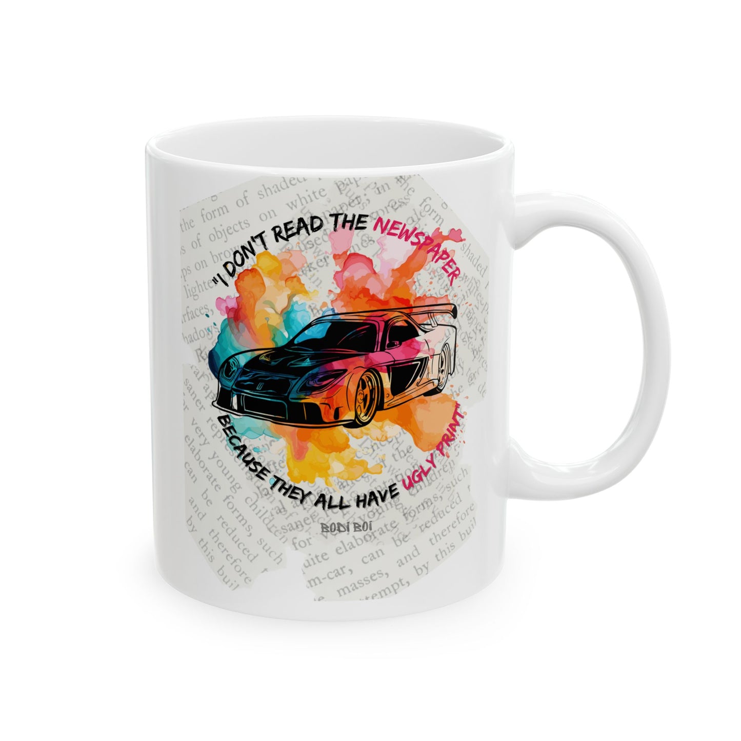 Colourful Fast and Furious Ceramic Mug, Coffee Cup for Motivation, Unique Gift for Friends, Home Decor, Happy Mornings