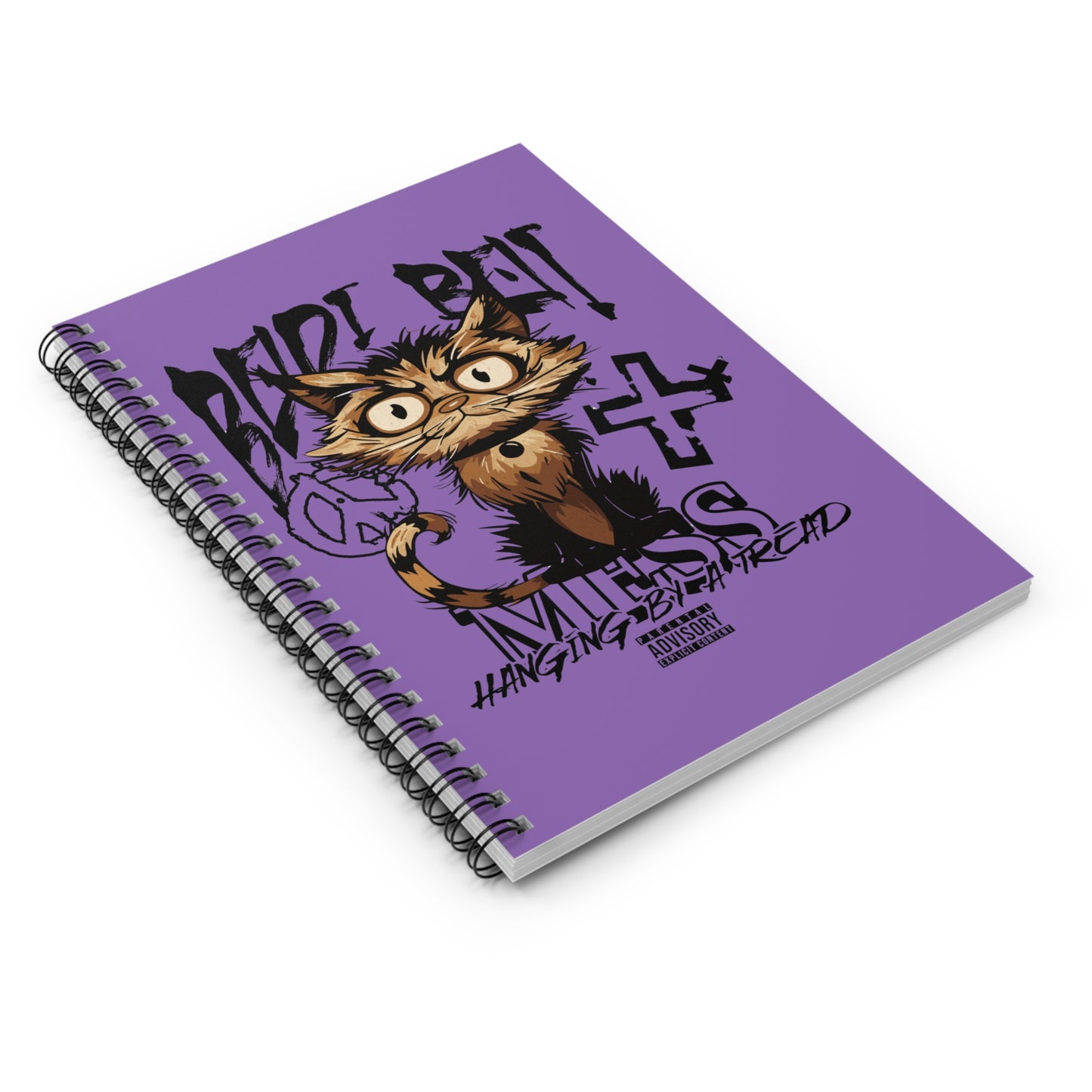 Rebellious Cat Spiral Notebook, Cute Journal for Cat Lovers, Aesthetic Stationery Gift, School Supplies, Funny Gift Idea