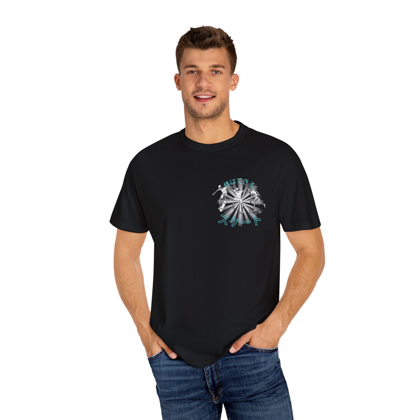 Japanese Skateboarding Design T-Shirt, Unisex Graphic Tee, Casual Streetwear, Gift for Skaters, Trendy Graphic T-Shirt, Funny Skate Shirt