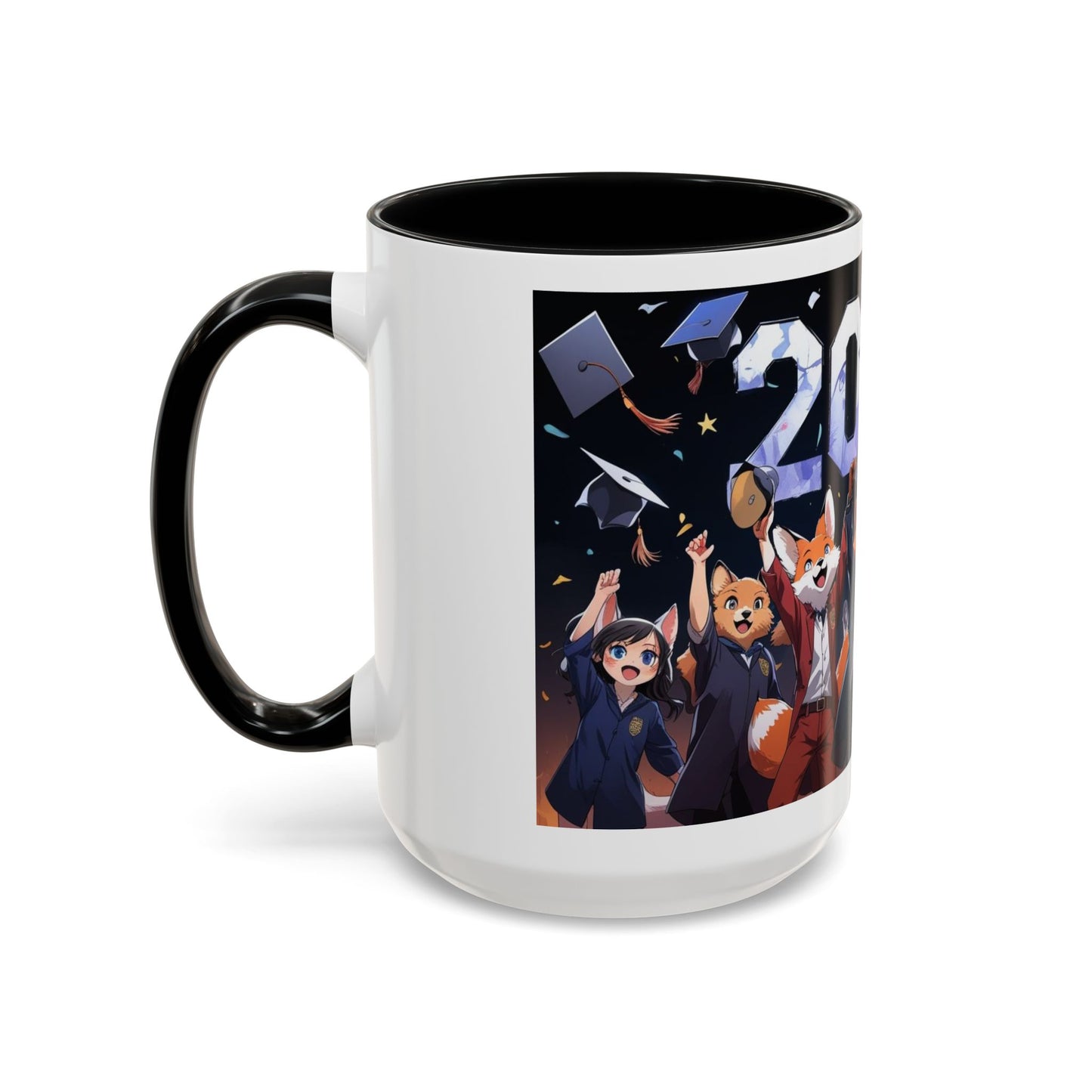 Anime Animals Graduation Celebration Coffee Mug, Funny Animal Graduation Mug, Custom Graduate Gift, Class of 2025 Mug, Unique Graduation Present