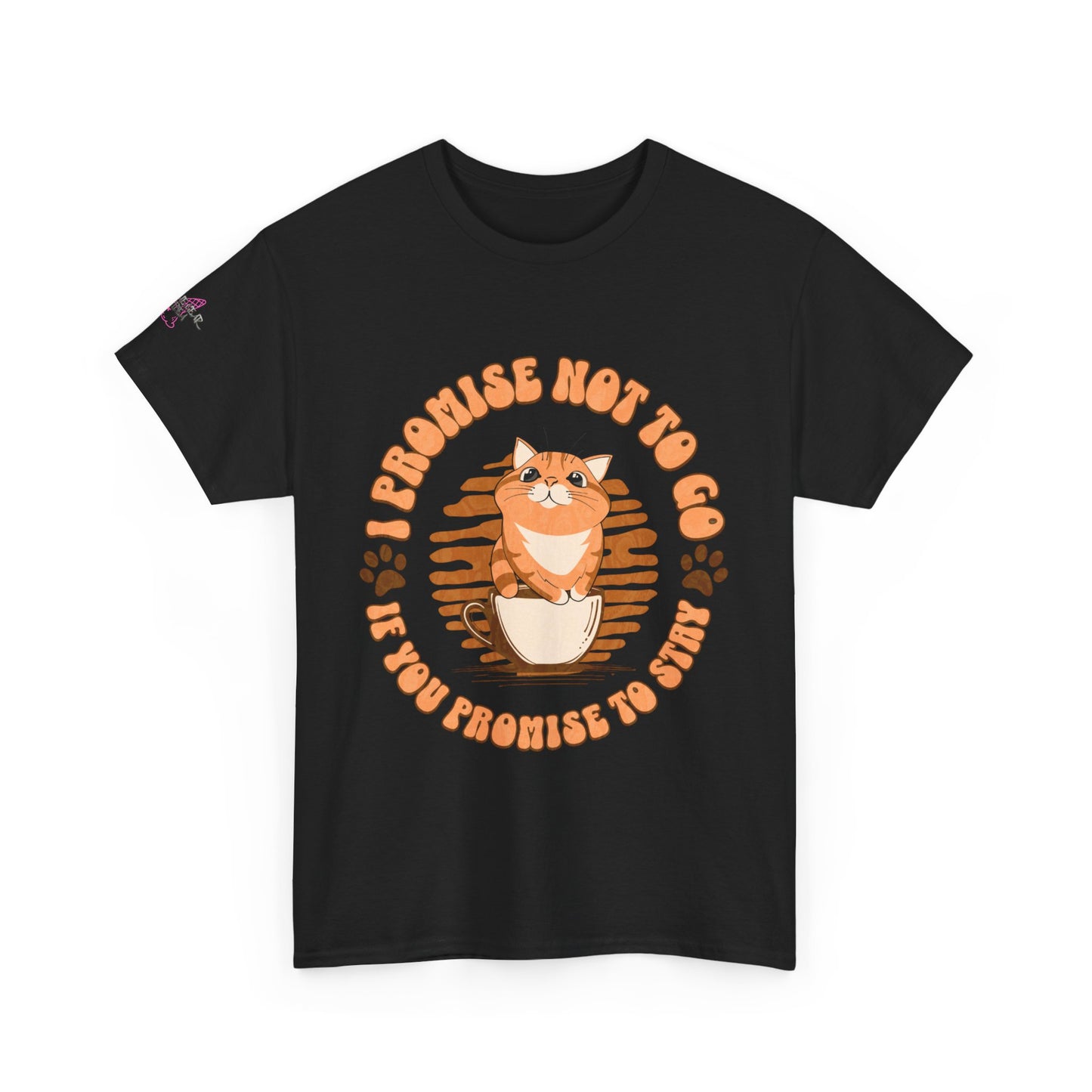 Promise Not to Go Cat Tee, Unisex Cotton T-Shirt, Gift for Cat Lovers, Cute Pet Shirt, Animal Lover Apparel