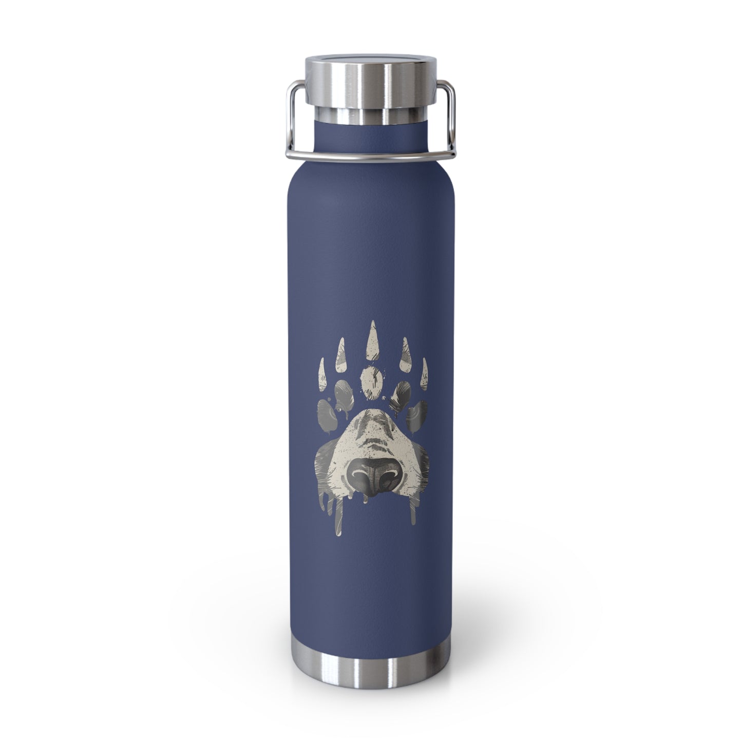 Bear Paw Insulated Water Bottle, 22oz Metal Flask, Eco-Friendly Travel Mug, Outdoor Sports Gear, Wildlife Lover Gift