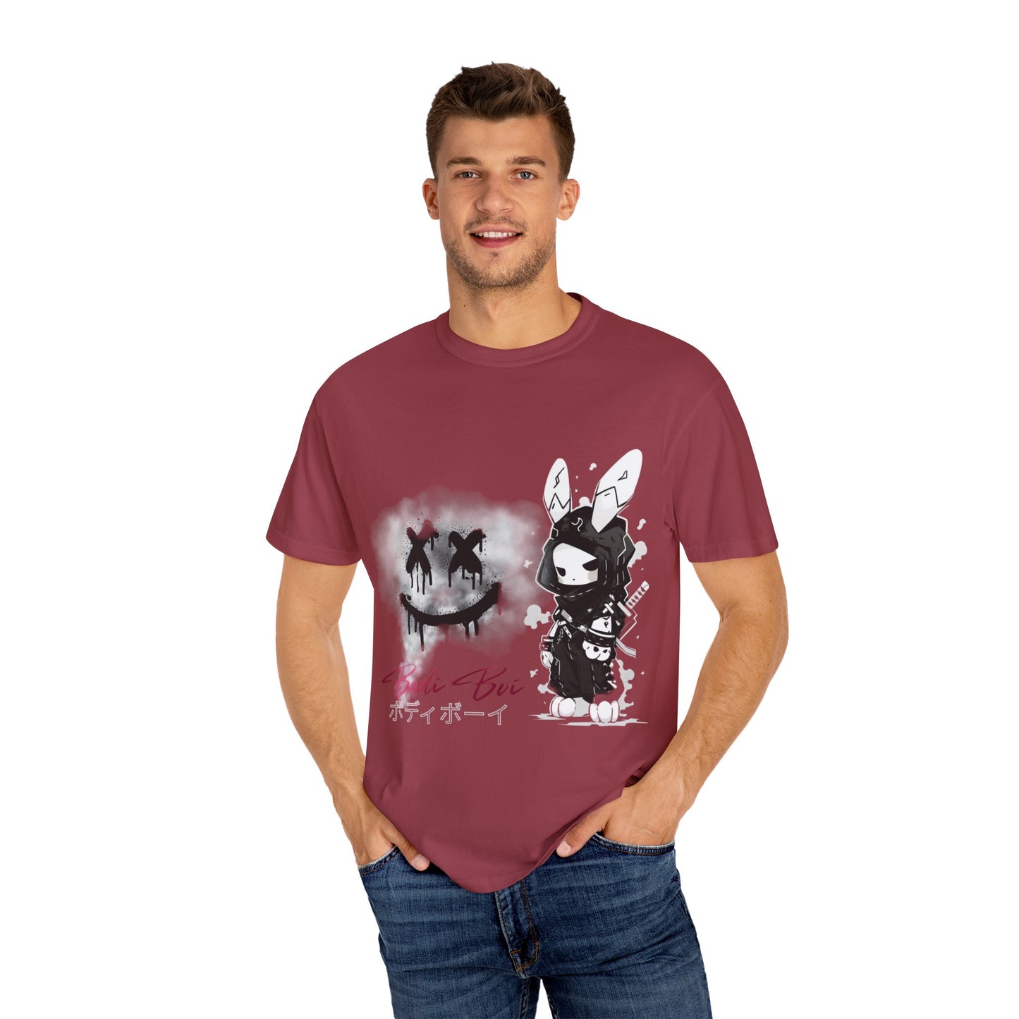 Artistic Graphic Tee featuring Unique Bunny Design, Unisex T-Shirt, Casual Wear, Streetwear, Gift for Anime Lovers, Alternative Fashion