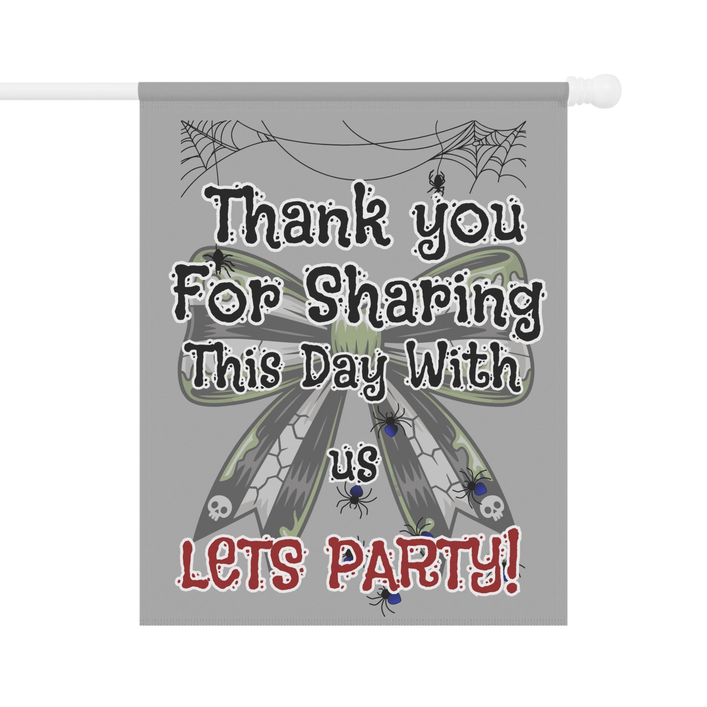 Garden Party Banner, Outdoor Decor, Halloween Party, Fall Celebration, Yard Sign, Festive Banner, Spider Theme