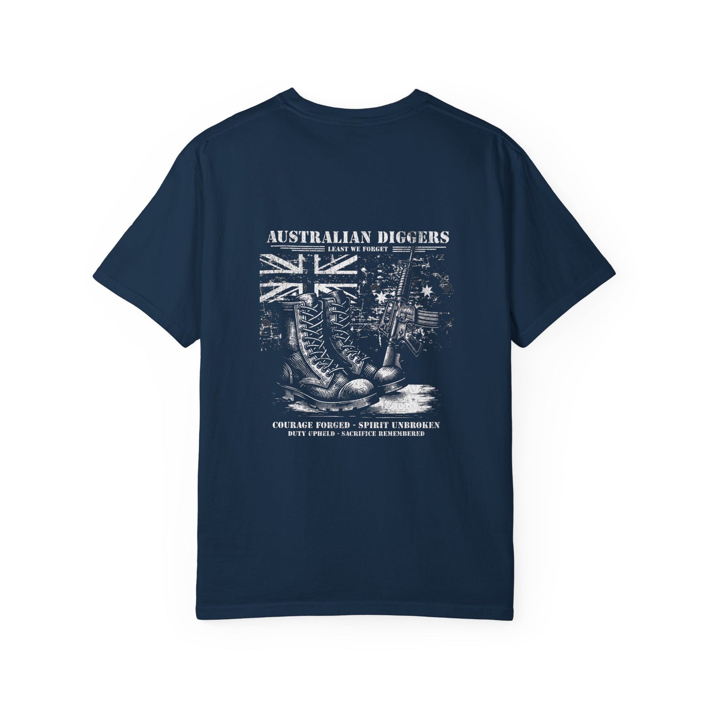 Australian Diggers Garment-Dyed T-Shirt, Commemorative Apparel, Casual Wear, Veterans' Day Gift, Vintage Style Tee, Unisex Fashion