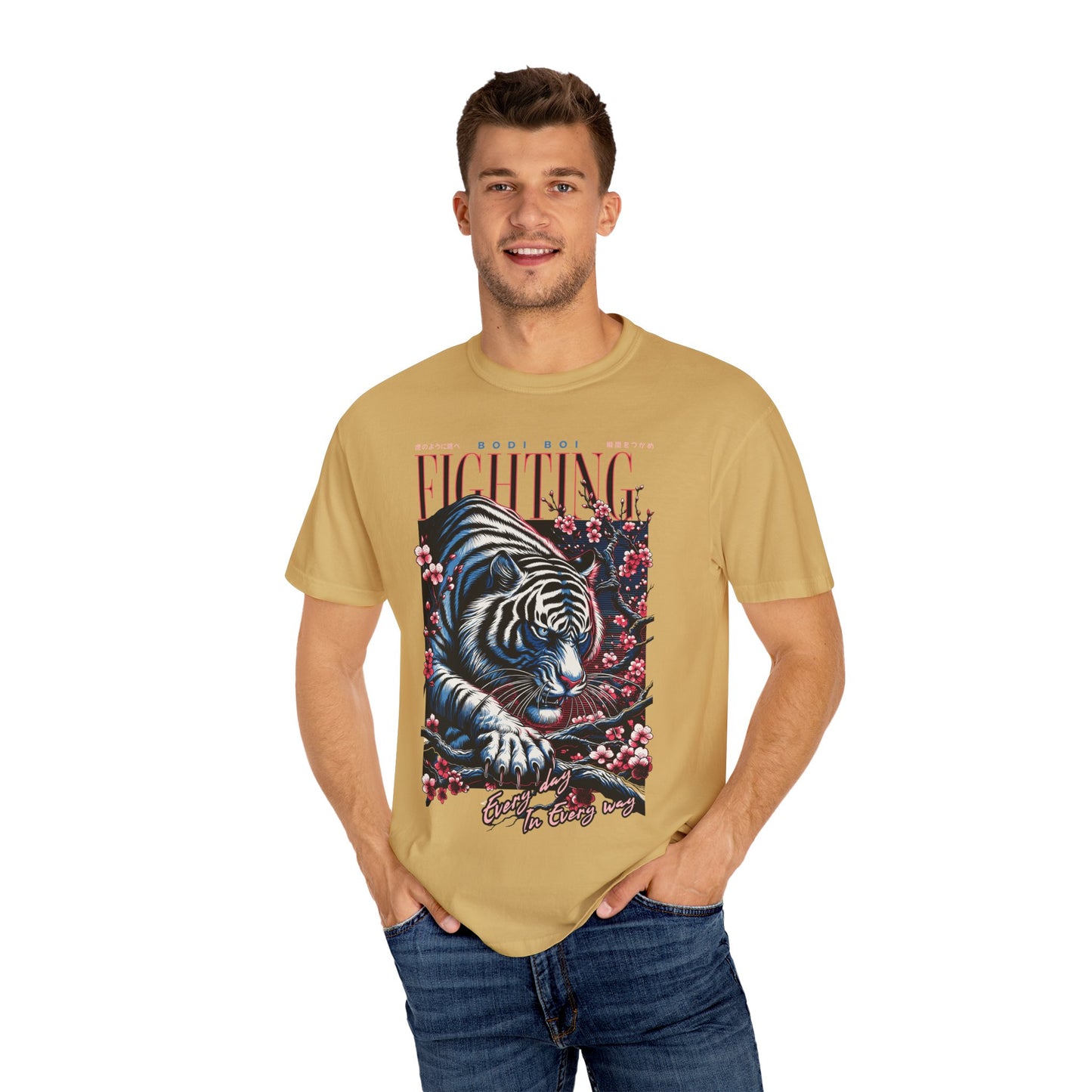 Fierce Tiger Graphic Tee, Vintage Style T-shirt, Unisex Casual Wear, Perfect Gift for Animal Lovers, Fight Against Negative Energy