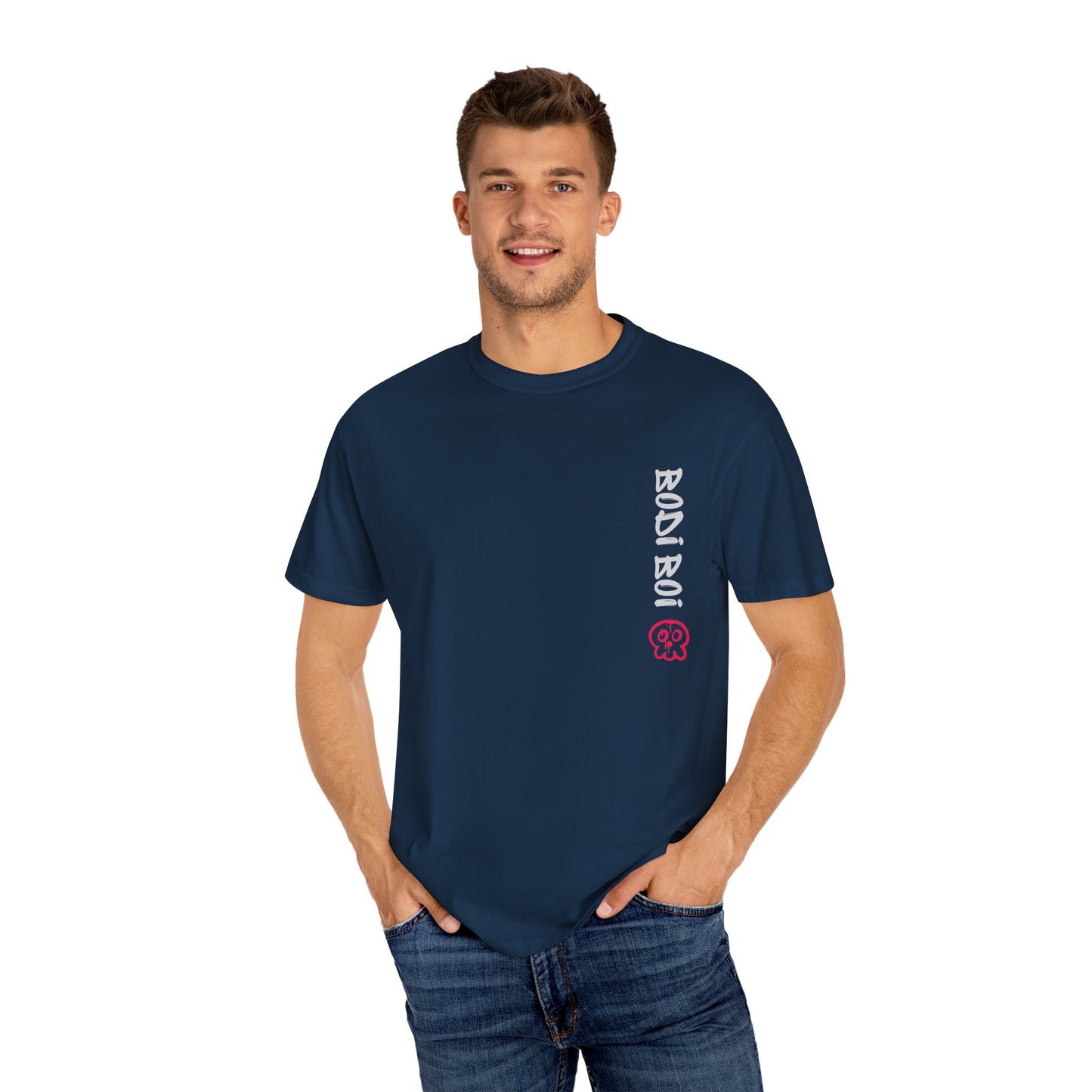 Garment-Dyed Unisex T-Shirt with Bold Koi Design, Trendy Streetwear, Gift for Casual Wear, Unique Graphic Tee, Perfect for Summer Vibes