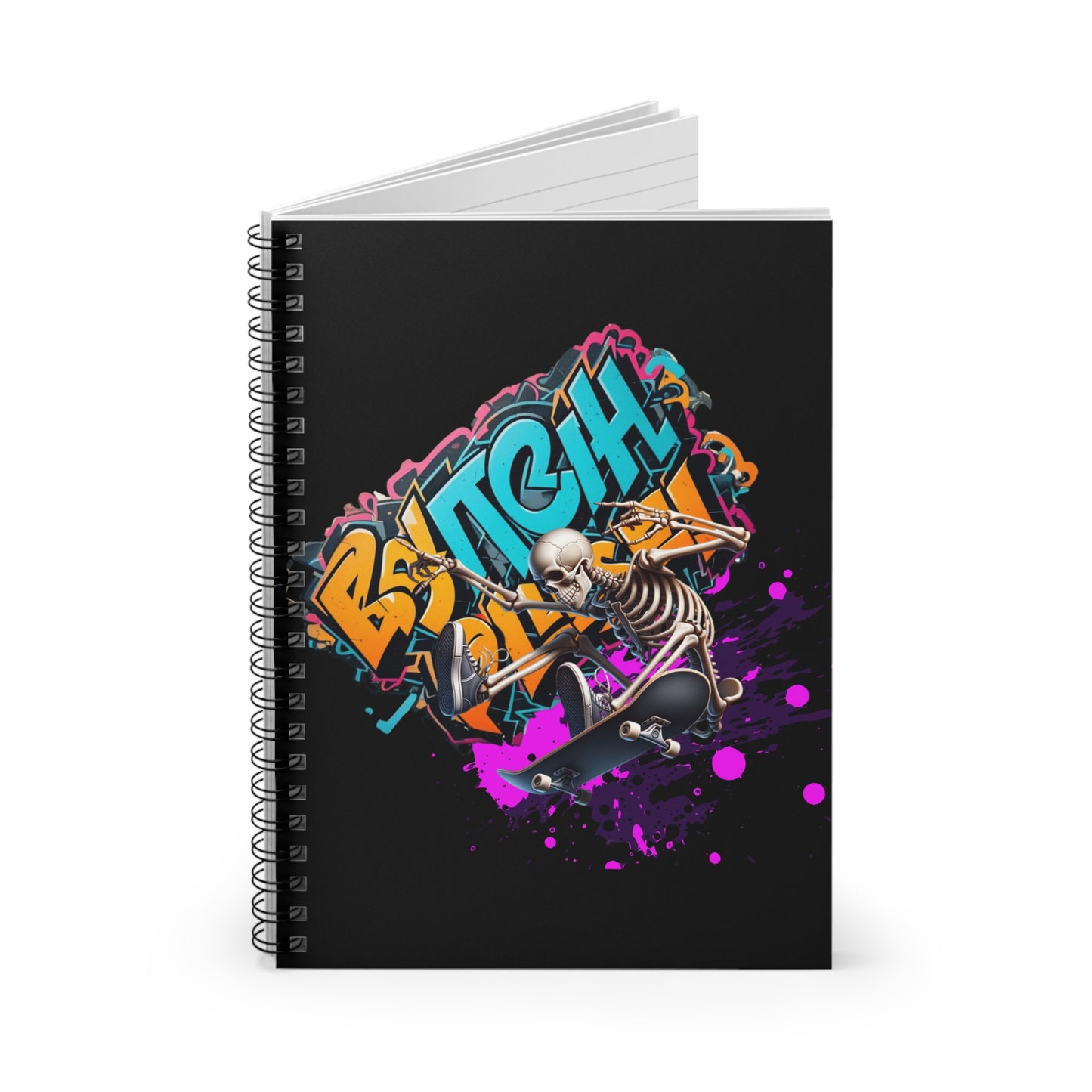 Skateboard Skull Spiral Notebook - Artistic Sketchbook for Creatives, Journaling, Note Taking, Gift for Skaters, College Supplies, [...]