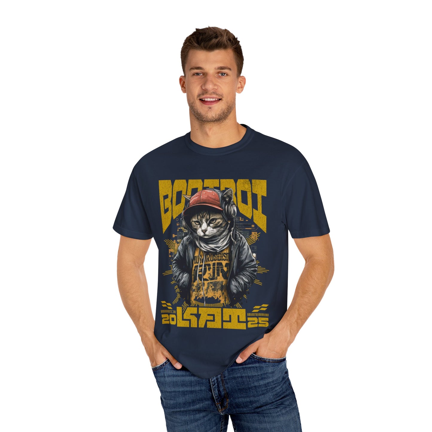 Bodi boi Unisex Vintage Style T-Shirt, Trendy Apparel for Cat Lovers, Casual Wear, Unique Gift Idea