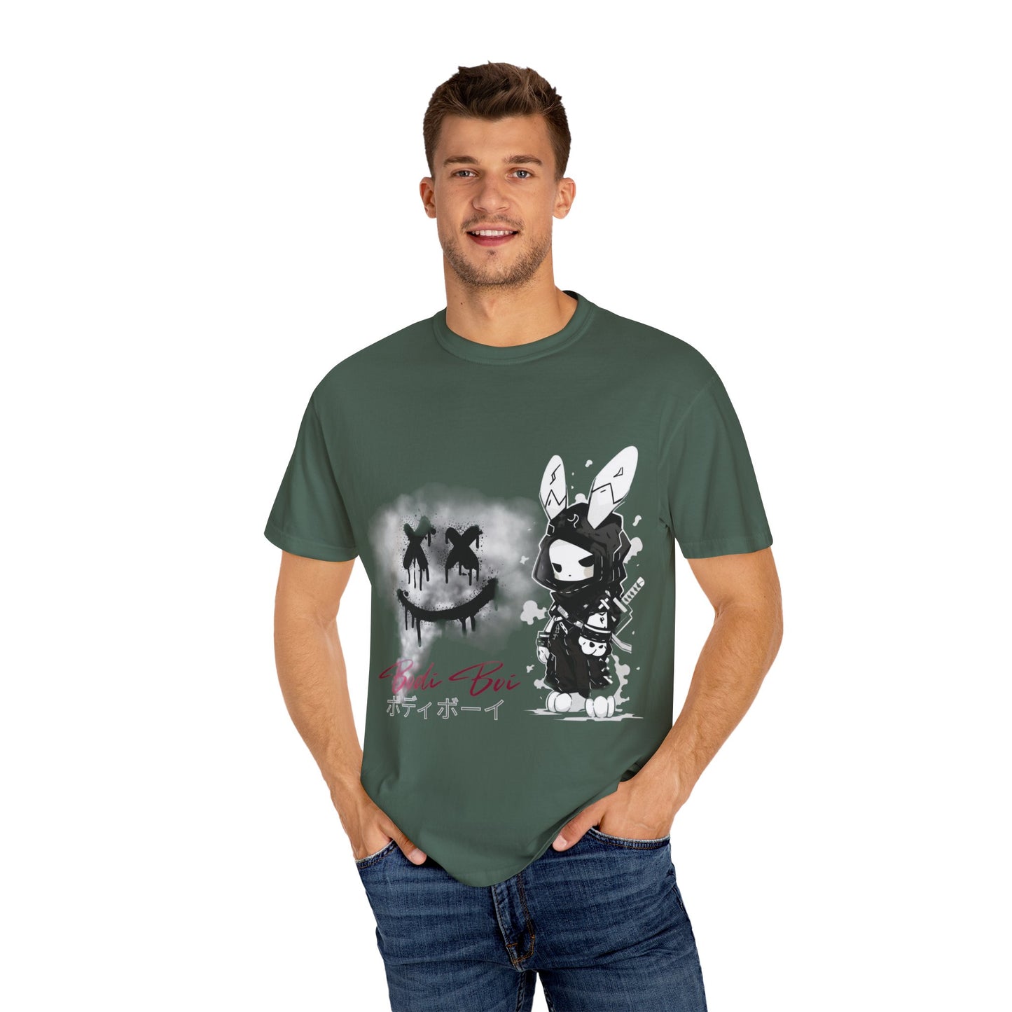 Artistic Graphic Tee featuring Unique Bunny Design, Unisex T-Shirt, Casual Wear, Streetwear, Gift for Anime Lovers, Alternative Fashion