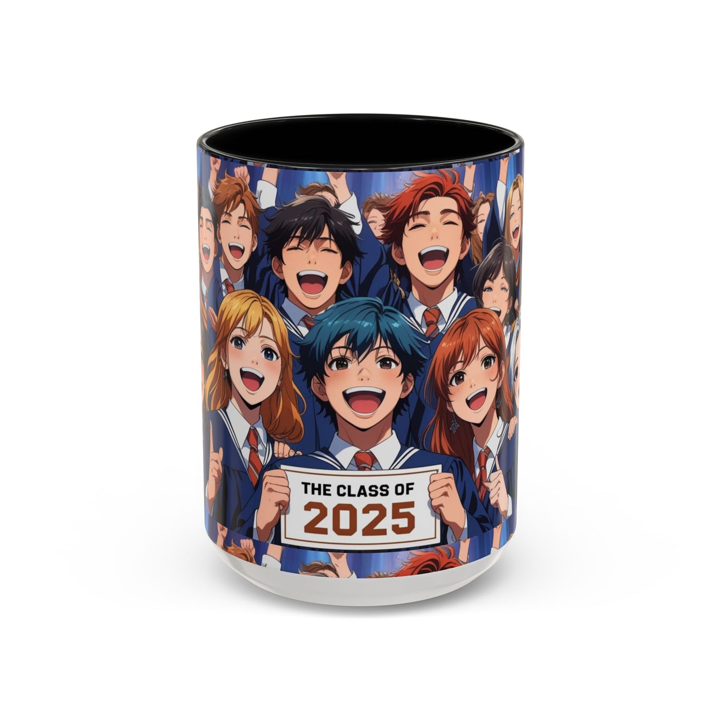 Anime Graduation Celebration Coffee Mug, Class of 2025 Mug, Anime Friends Mug, Gift for Graduates, School Spirit Mug