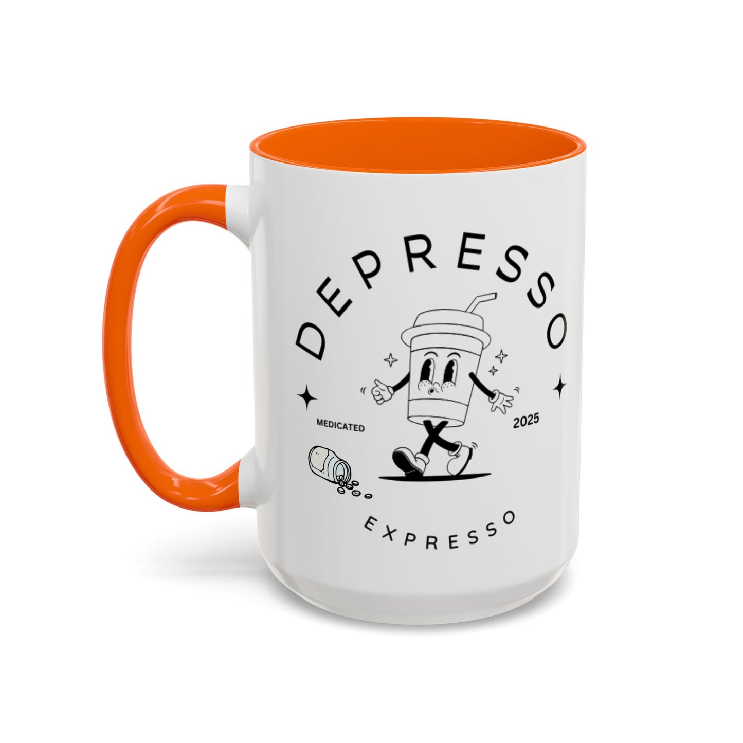 Coffee Mug, Funny Espresso Mug, Gift for Coffee Lovers, Depresso Expresso Humor Cup, Kitchen Decor, Barista Gift, Quirky Beverage Cup,