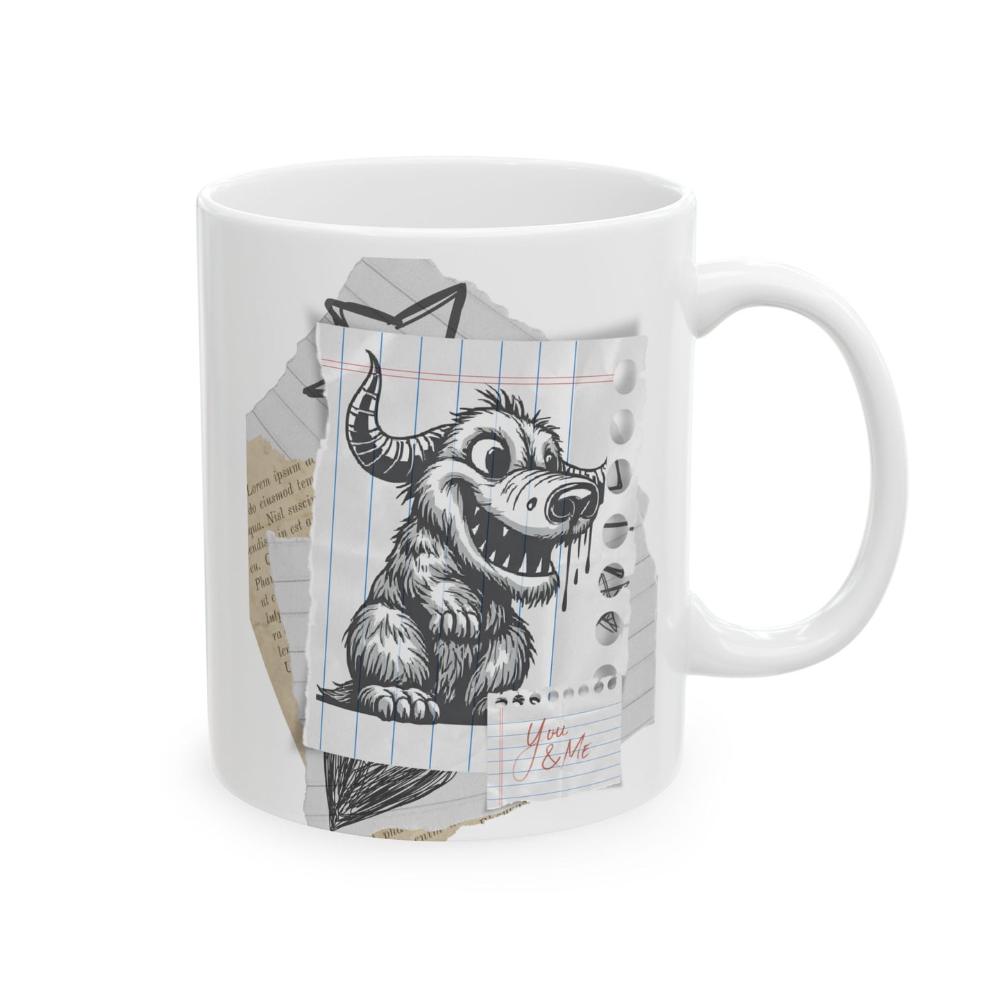 Whimsical You and Me Ceramic Mug, Unique Coffee Lover's Gift, Modern Kitchen Decor, Birthdays, Anniversaries, Holidays, Kitchen Accessories