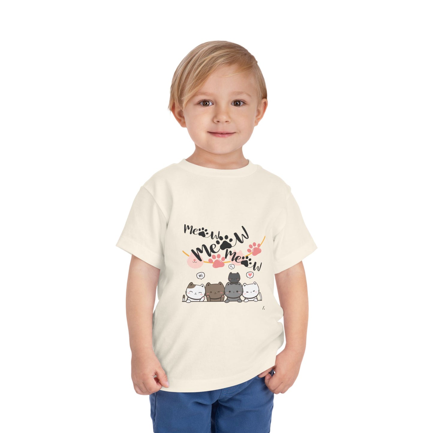 Cute Cat mum I'm here Toddler Tee, Kids Cat T-Shirt, Meow Short Sleeve Top, Adorable Animal Shirt, Fun Playwear for Toddlers