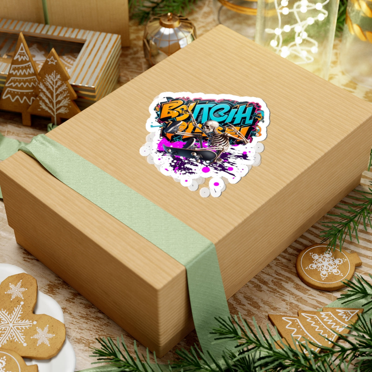 Cool Graffiti Kiss-Cut Stickers, Trendy Skateboard Accessories, Unique Laptop Decals, Street Art Decorations, Fun Gift for Teens